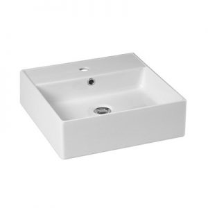 Lavabo 46x46 cm suspendido con borde fino y rebosadero Pure Line Noken