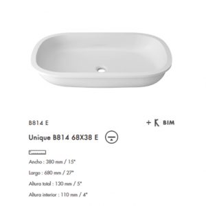 Lavabo Unique B814 68x38 E Krion