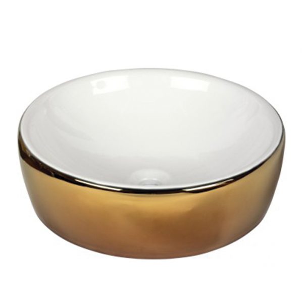 Lavabo White and Gold 43.5Ã—43.5Ã—13.5 Dune