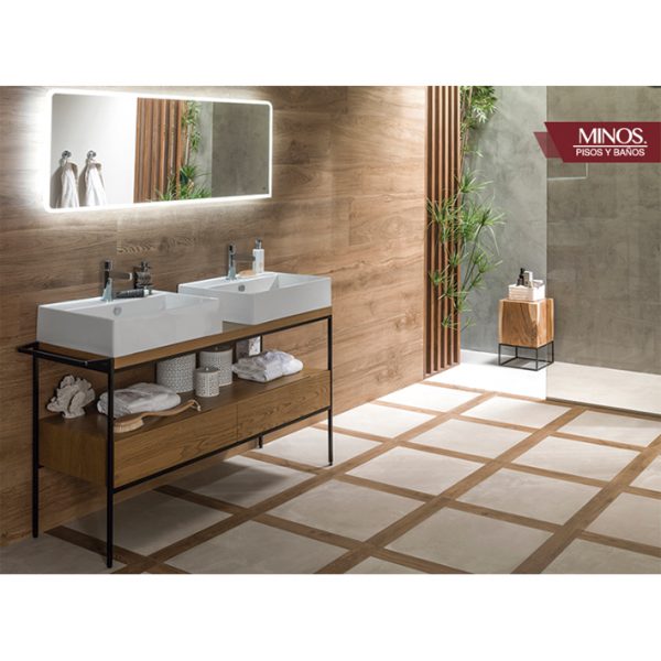 Lavabo 46x46 cm suspendido con borde fino y rebosadero Pure Line Noken