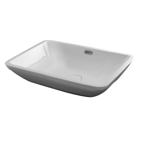 Lavabo 50x40 encastre con rebosadero Forma Retto Noken