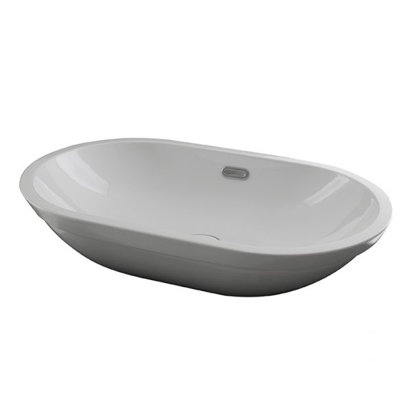 Lavabo 59.5x36 cm. encastre con rebosadero Forma Oval Noken